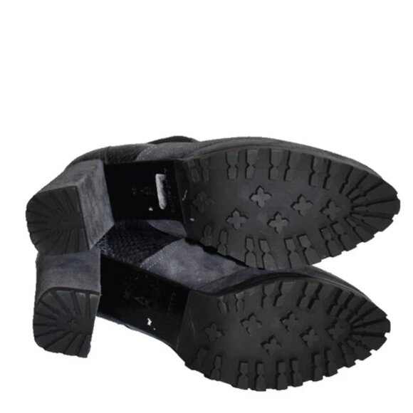 $400 ALLSAINTS SAHARA BOOTIE CHELSEA LUGG HEEL PLATFORM SNAKE GREY 39 (MG8) - Picture 7 of 8